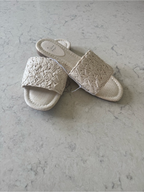 a new day Shoes - a • new day™️ NTW White Ariella Woven Slide Sandals Women's Casual Slides